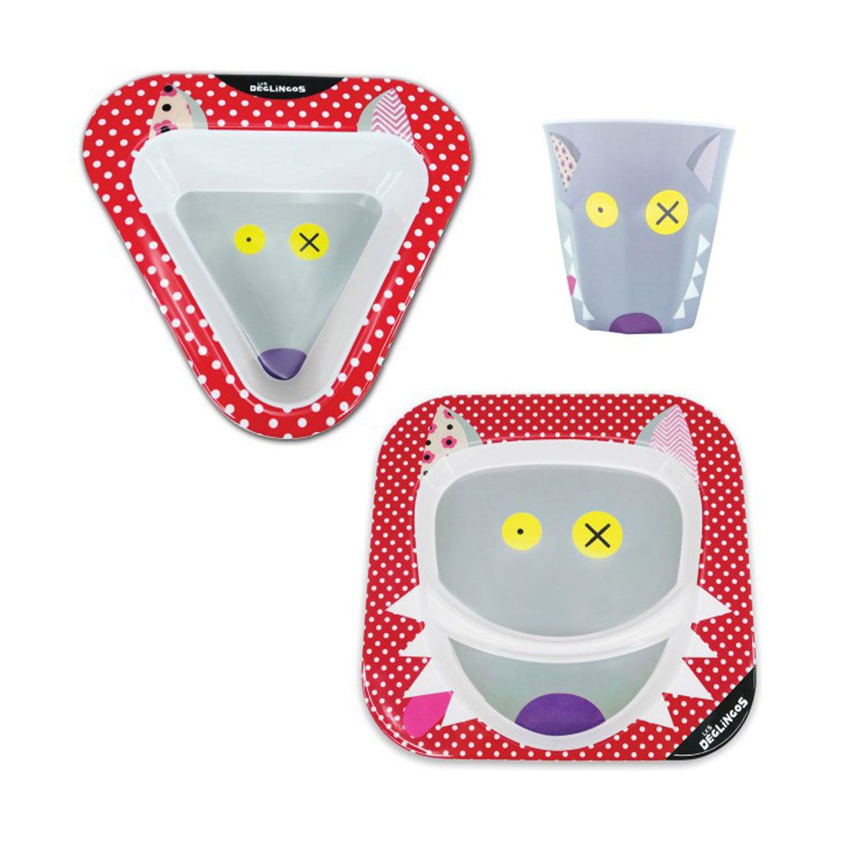 Set Vajilla 3 Piezas Deglingos Bigbos Lobo - Imagen 2