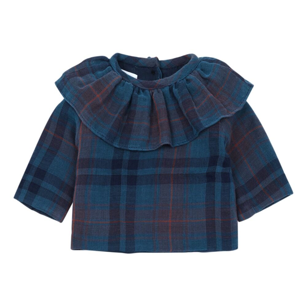 Blusa volante escocesa