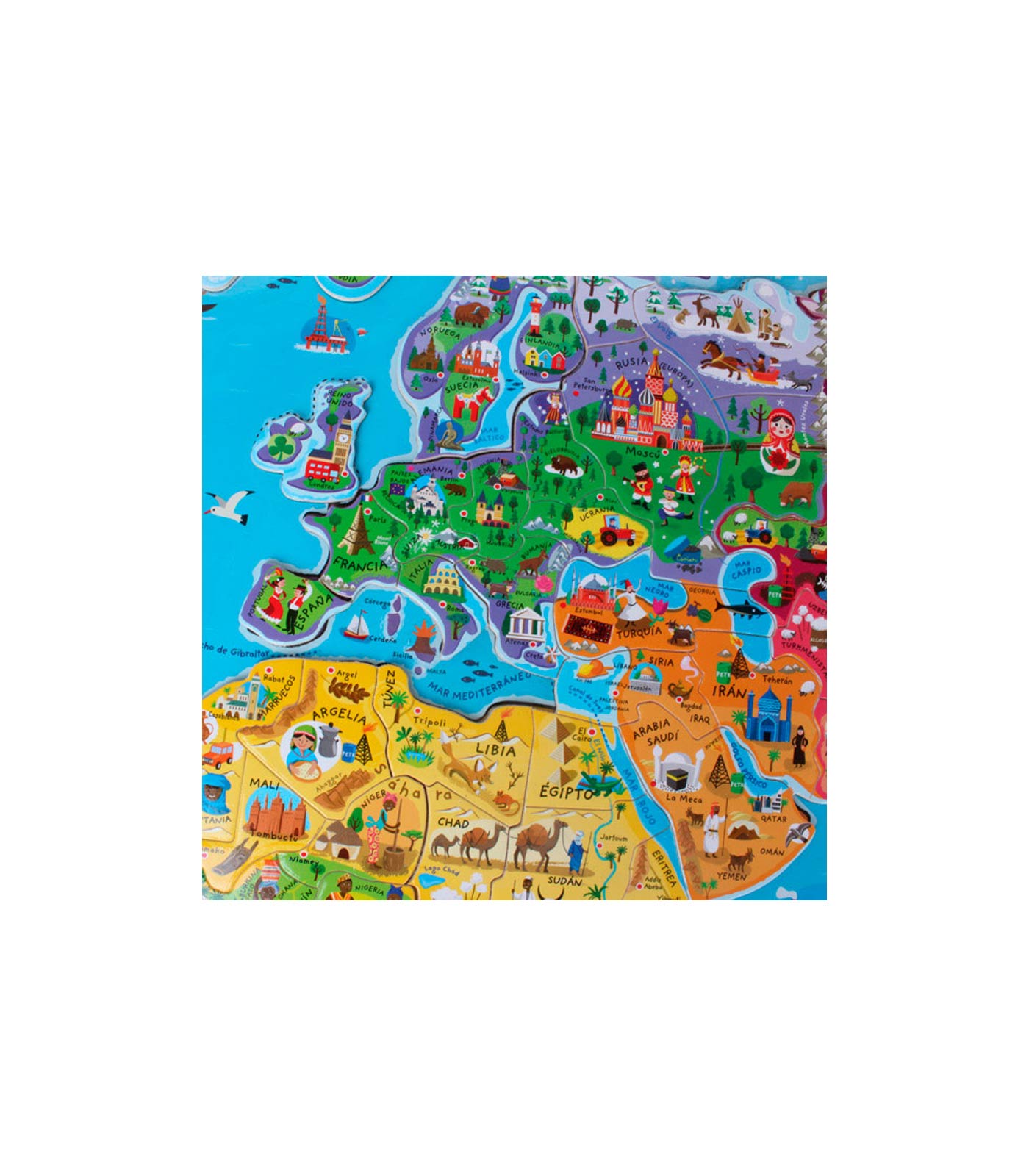 Mapa mundi puzle mundo magnético versión español - Imagen 3