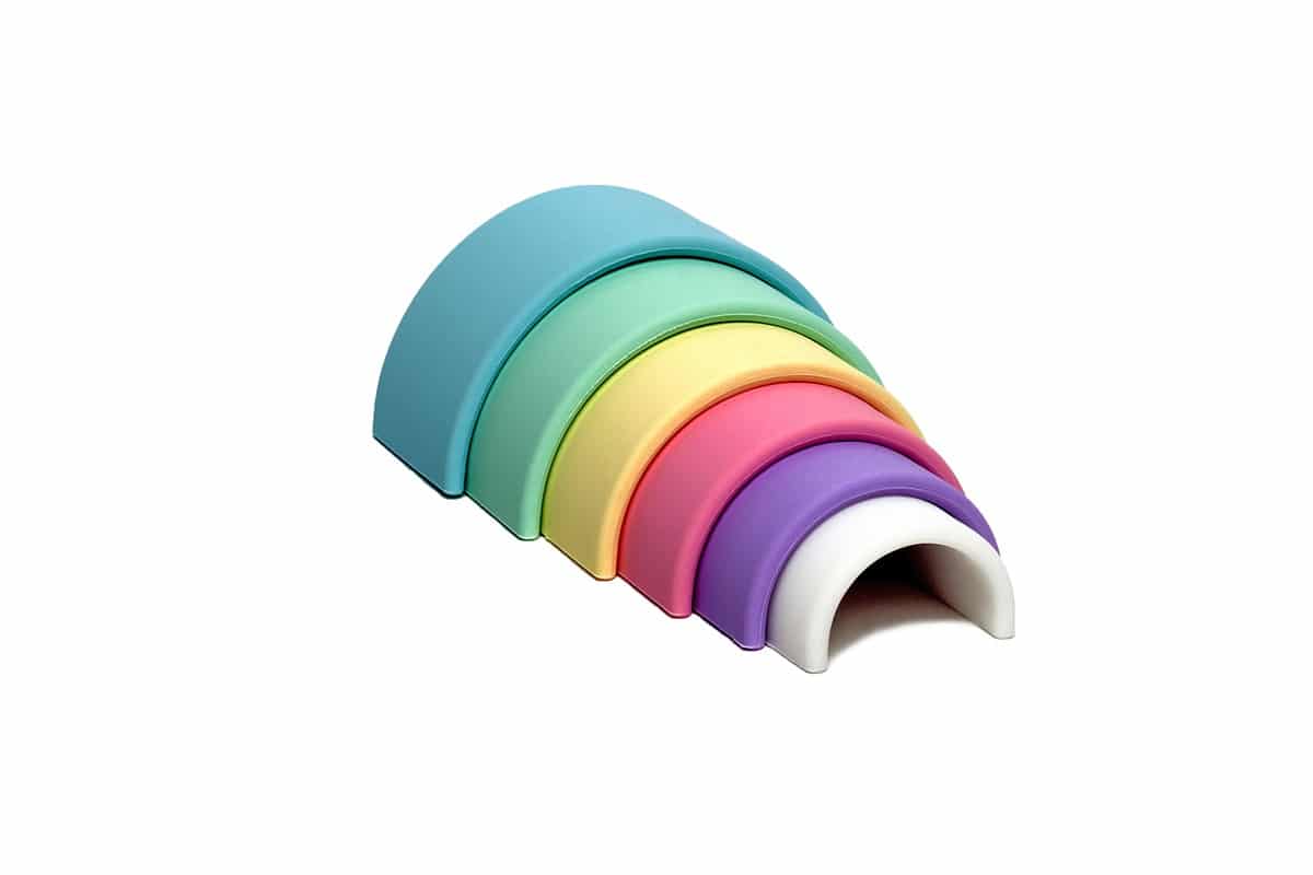 Mi primer arco iris silicona colores pastel 6 piezas - Imagen 2