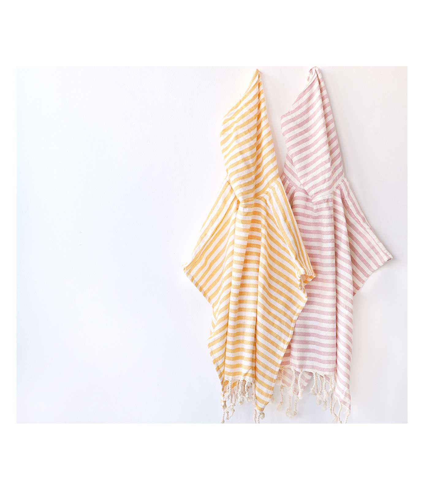 Poncho baño Monnëka Stripes Mostaza - Imagen 2