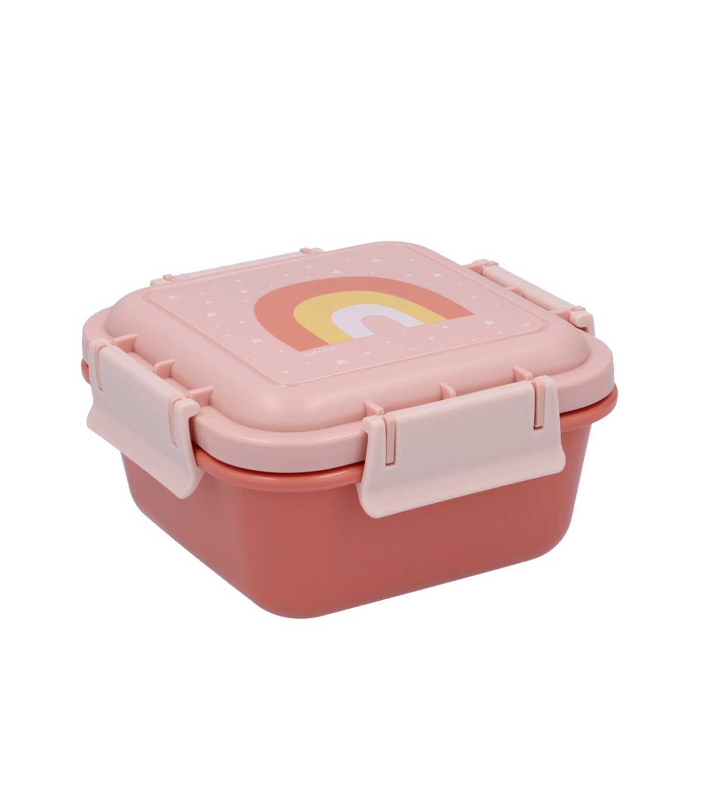 Caja almuerzo grande arco iris rosa