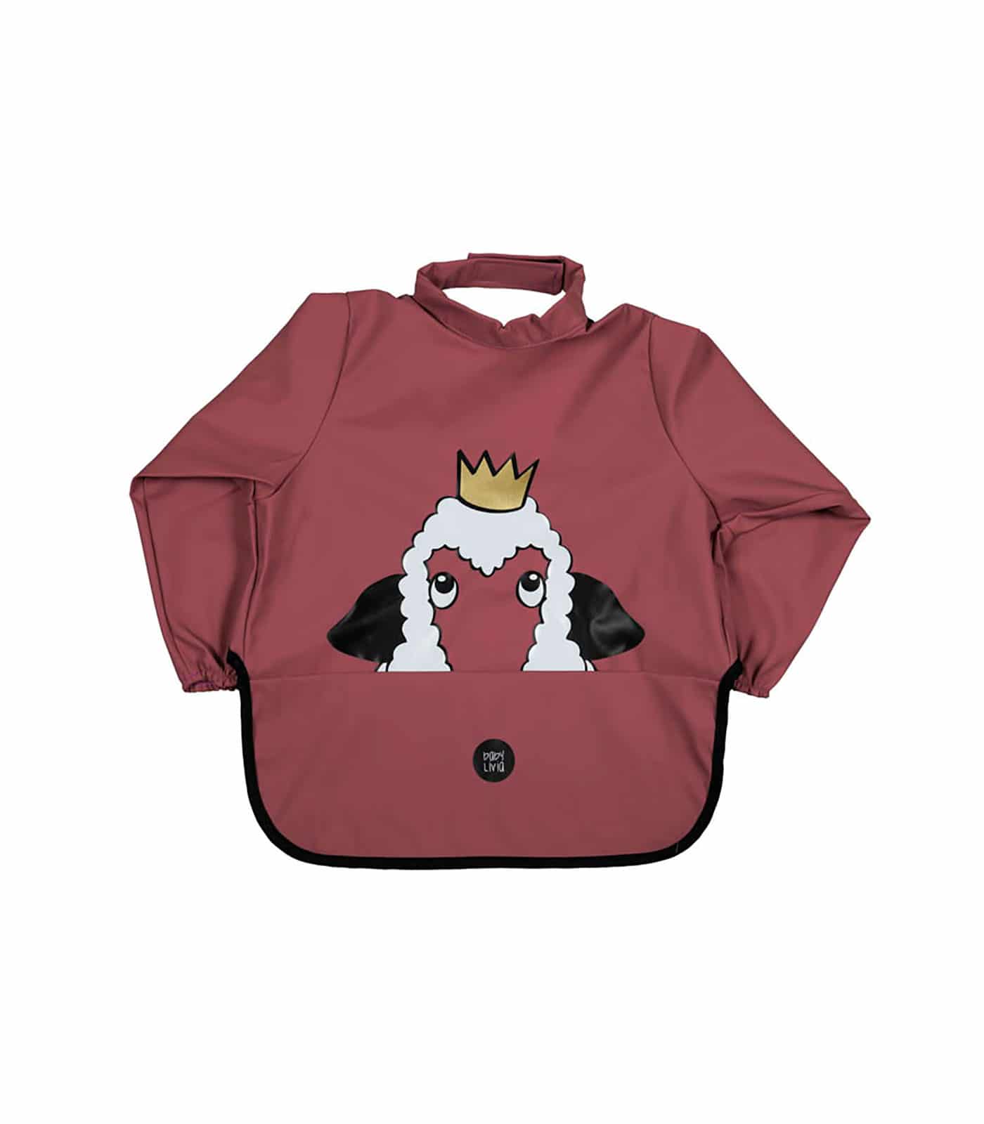 Babero manga larga impermeable Baby Livia Oveja Rojo vino