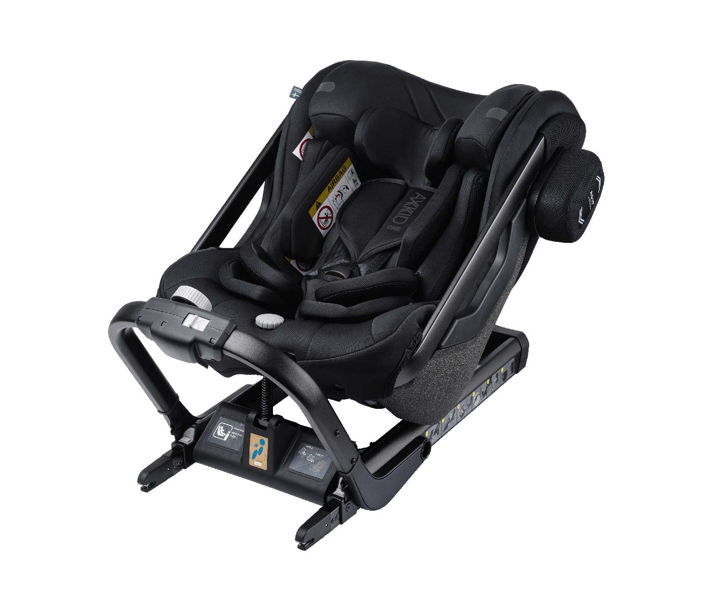 Vista lateral Silla de coche Axkid One + 2 Negro