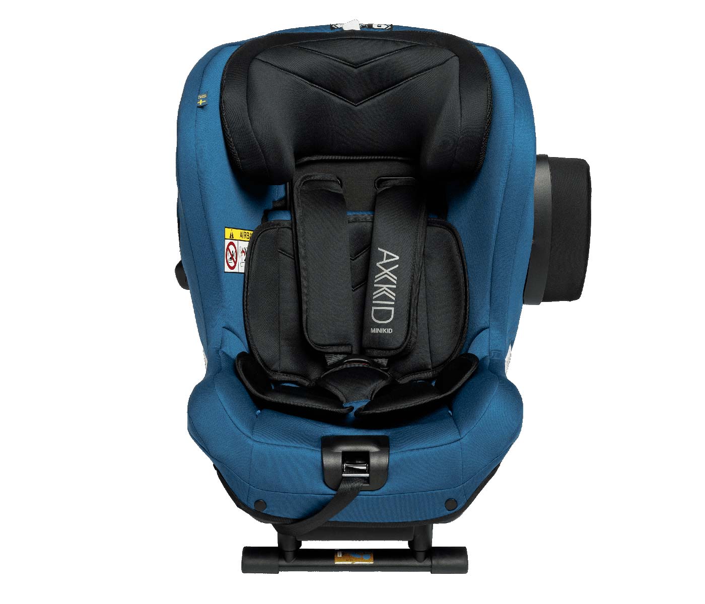 Vista frontal Silla de coche infantil Axkid minikid 2 azul sea